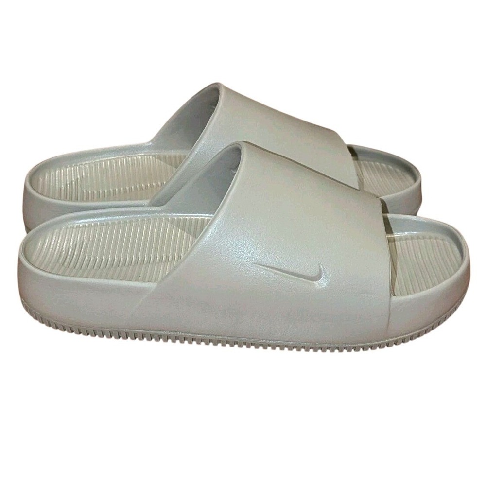 Nike Calm Slide Sandals M12/W13 Khaki Tan/Beige Slides Nwob Comfort Minimal